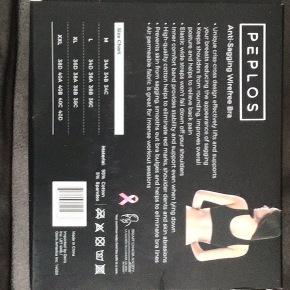 Peplos Anti-Sagging Wirefree Bra, M - Picture 2 of 6